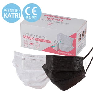 3중필터 부직포 일회용마스크 50P 덴탈마스크 멜트블로운 비말차단