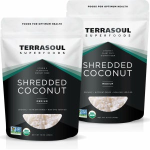 Terrasoul Superfoods 채썬 코코넛 16oz(454g) 2팩 Shredded Coconut Flakes