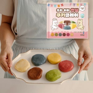 우리밀 버터 100% 우리 아이 안심 쿠키 클레이 도우 반죽 만들기 키트 6색, 300g, 1개
