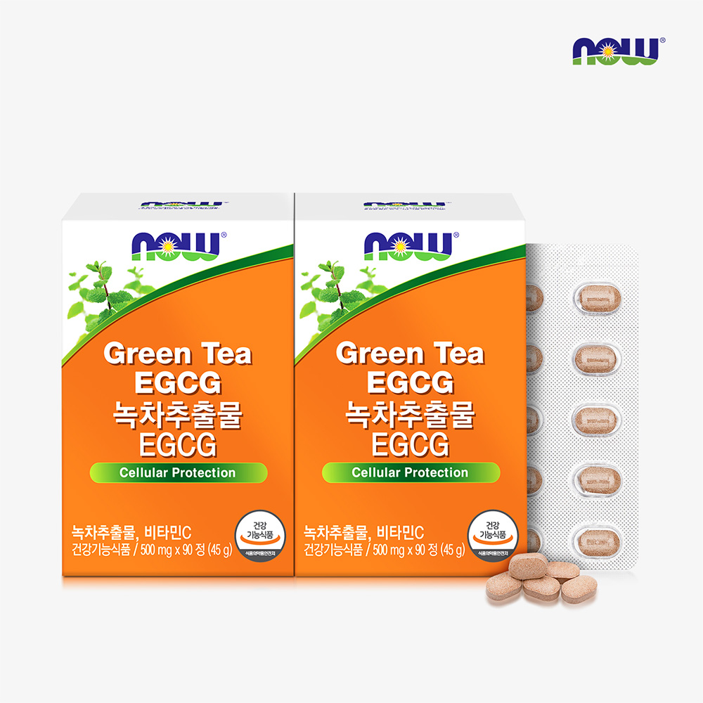 나우푸드 <b>녹차추출물</b> EGCG 비타민C 카테킨 다이어트 90정, 2개