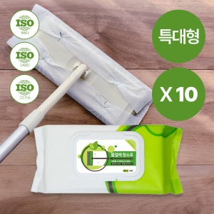 아임클린 물걸레 청소포 특대형 30매 10팩 라임향