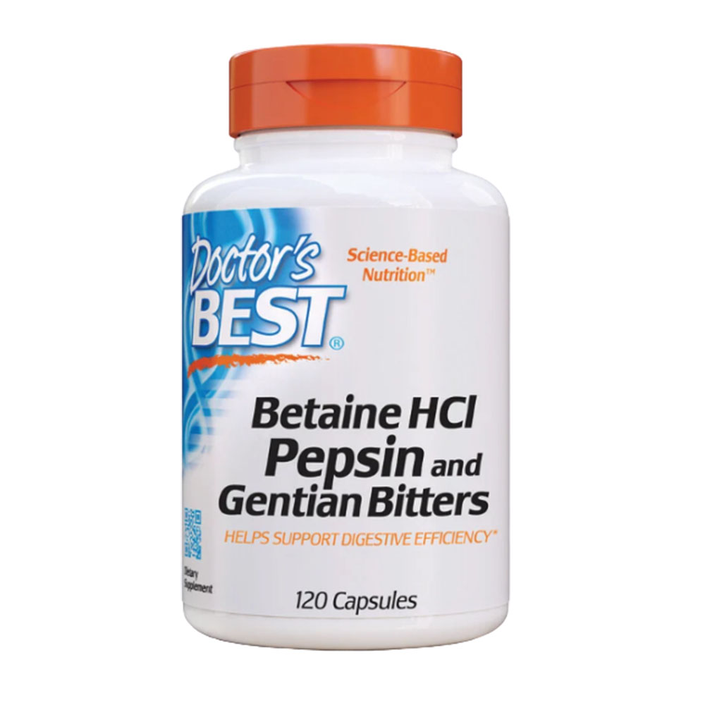 닥터스베스트 Betaine <b>베타인 HCL 펩신</b> &amp; <b>젠티안 비터스</b> 120캡슐 1개
