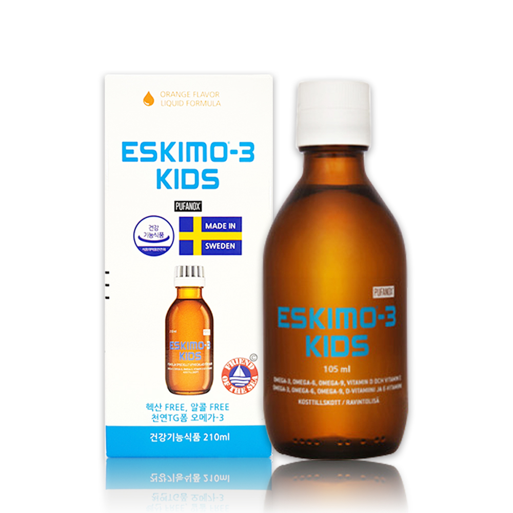 에스키모3 <b>키즈</b> 액상 천연 형태 TG 퓨어 <b>오메가3</b> <b>210ml</b>