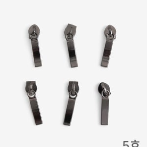 5호 홈패션용 롤 지퍼 슬라이더 메탈그레이 6개 금속 손잡이 머리 사용방법 동영상 참고