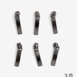 3호 홈패션용 롤 지퍼 슬라이더 메탈그레이 6개 금속 손잡이 머리 사용방법 동영상 참고
