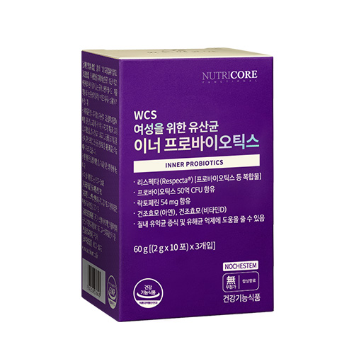 뉴트리코어 여성 질 유산균 기능성 리스펙타 이너 프로바이오틱스 WCS 30포, 1개