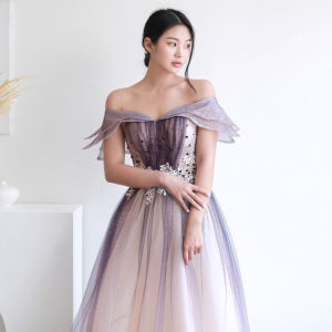 그라데이션퍼플(S~XL코르셋)드레스 파티 이브닝 연주회 2부 피로연