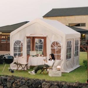 캐노피 천막 몽골 텐트 야외 그늘막 옥상 테라스 방수 포장마차 가제보 3x3m 옆면세트