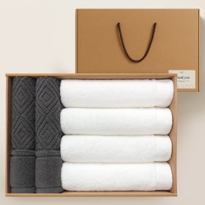 어메니티타올 욕실 발매트 2장+40수 호텔 수건 2장 클래식 선물세트 주방 현관 매트 욕실