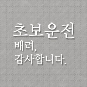 심플한 초보운전 안전운전 스티커 1번 흰색 15cm x 10.2cm