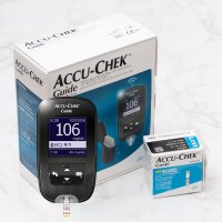 ACCU-CHEK 가이드 혈당 측정기 + 혈당시험지 50매 + 정품 채혈침 110개 + 알콜솜 100매 아큐첵 가이드미 호환