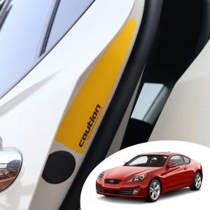 제네시스 쿠페 후방주의 V2 도어 트렁크 안전 반사 포인트 개문사고 예방 안전운전 데칼 스티커