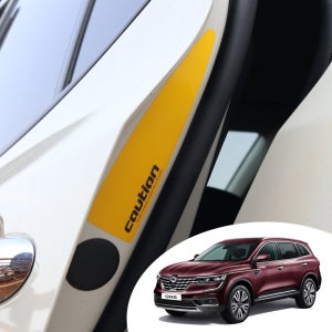 더뉴QM6 후방주의 V2 도어 트렁크 안전 반사 포인트 개문사고 예방 안전운전 데칼 스티커