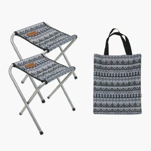 노마드 인디오 BBQ 미니 체어 세트 그레이 가방 포함 접이식 캠핑의자