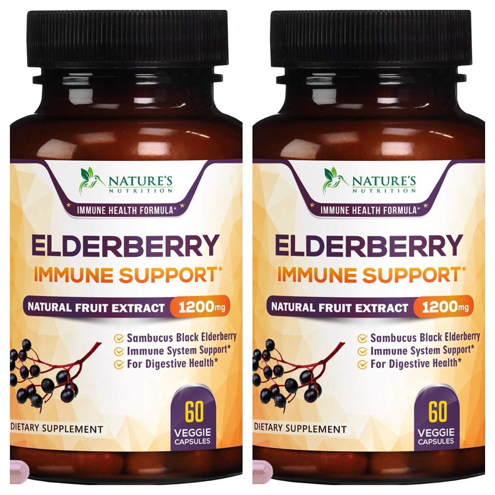 Natures Nutrition Elderberry Immune Support 네이쳐스뉴트리션 엘더베리 60정 2병