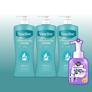 바세린 로션 더블모이스춰 450mlX3개+ 말랑이 버블 핸드워시 300ml