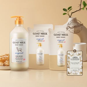 [슈퍼적립/네이버단독] 샤워메이트 산양유 바디워시 오리지널 800ml용기+700ml파우치X2개+동키밀크 비누 100g