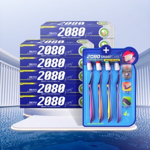 [본사배송] 2080 클래식 치약 170gX10입+스마트케어 칫솔 4입