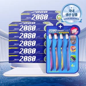 [본사배송] 2080 클래식 치약 170gX10입+스마트케어 칫솔 4입
