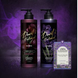 케라시스 데빌스 퍼퓸 샴푸 1L X2개 미드나잇 판타지 +라벤더 플라워 비누 100g