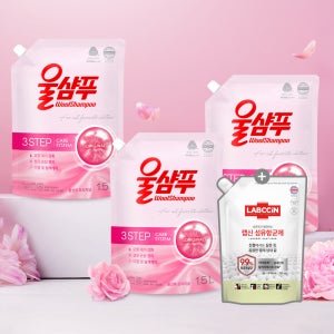 [슈퍼적립] 울샴푸 오리지널 중성세제 1.5L파우치X3개+랩신 센서티브 섬유항균제 700ml