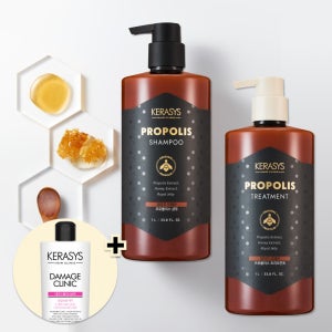 [본사배송] 케라시스 프로폴리스 데미지리페어 1LX2 (샴푸,트리트)+클리닉 샴푸180ml