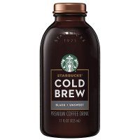 스타벅스 콜드브루 프리미엄 커피 블랙 언스위트 유리병 11oz(325mL) 6개 Starbucks Cold Brew Coffee Black Unsweetened