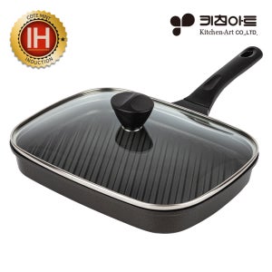 키친아트 하우스쿡 IH 멀티그릴팬 (유리뚜껑 포함) 스테이크 생선구이