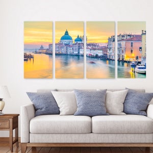 이탈리아 베니스운하 풍경화 카페 인테리어 리버로드의 일출 40x80cm 4개