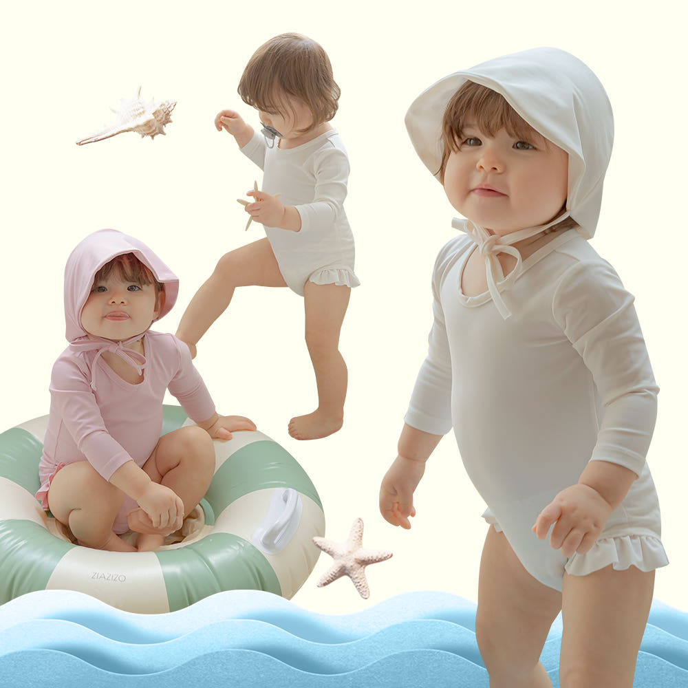 메르베 신생아 수영복 6개월 백일 돌 아기 수영복세트 베이비 래쉬가드 유아 스윔웨어