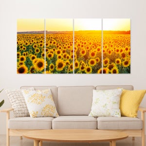 복을 부르는 풍수인테리어 금전운 재물운 거실액자 모닝 선플라워 40x80cm 4개