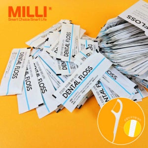 milli 치간치실 치간칫솔 일회용 치실 개별포장 대용량 300개
