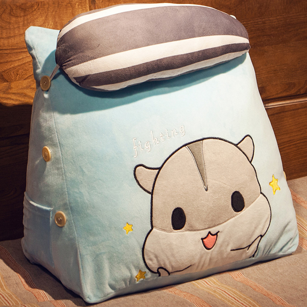 홈캉스 삼각 쿠션 침대 쇼파 등 다리 배게 집콕 필수템 해바리기씨 햄스터