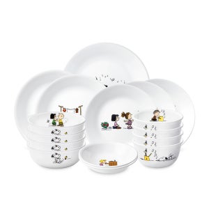 코렐 스누피더홈 한국형 4인 16P 원형 홈세트 / 그릇추천 결혼선물 이사 집들이 신혼 캐릭터접시 키덜트