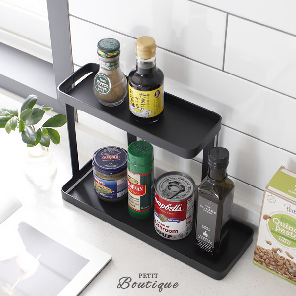 다용도 철제 2단 양념통 정리 선반 조미료 수납 양념렉 4color (싱크 주방 소품)