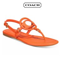 코치 여성 제리 오렌지 가죽 샌들 Women’s Jeri Leather Sandals