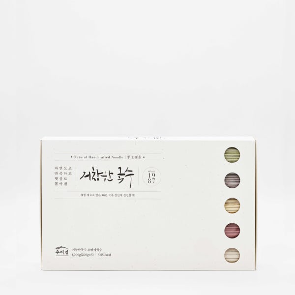 거창한우리밀오방색국수 1kg (동네한바퀴 거창국수 국수장인) - 선물보자기추가 가능