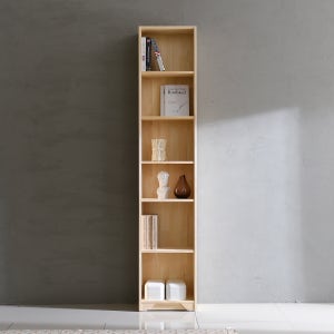 거실 전면 폭 좁은 원목 책장 틈새책장 6단 400