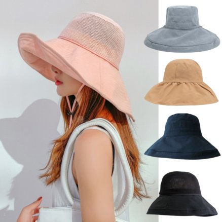 여성 벙거지모자 챙넓은모자 여름 자외선 햇빛 차단 물놀이 여행 산책 창 모자 명품 버킷햇