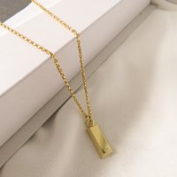 14K 18K 골드바 커플목걸이 남녀공용목걸이 - necklace