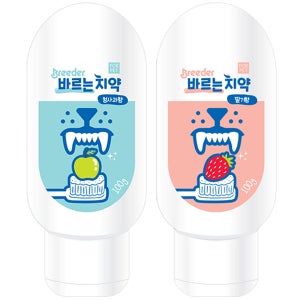 브리더 바르는치약 딸기향/청사과향 100g 강아지 고양이 겸용
