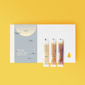 꿀마실 꿀스틱 국내산 자연벌꿀 12g 30개 아카시아 야생화 밤 3종 선물세트 쇼핑백포함