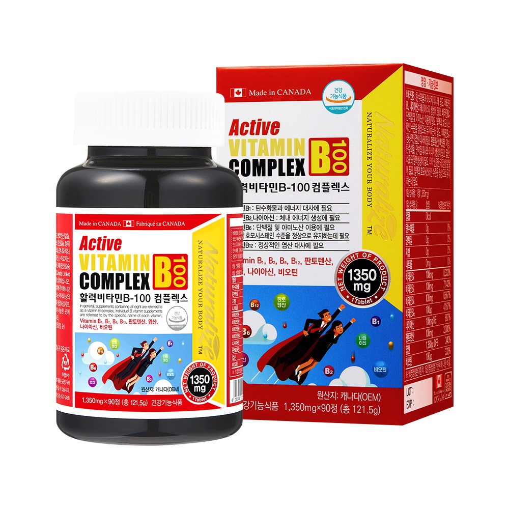 활력비타민 B 컴플렉스 L아르지닌 타우린 액티브 고농축 90정 고함량 비타민
