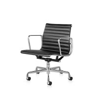 허먼밀러[정식수입품] 임스 알루미늄 체어 천연가죽 / Herman Miller Eames Aluminium Group Chair, Black Leather