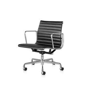 허먼밀러 임스 체어 알류미늄 그룹 천연가죽 Eames Aluminium Group Chair Low Back Black Leather