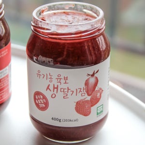 향깊은 육보 딸기로 만든 유기농 딸기잼 400g 생딸기 70프로 60프로 생명생태농장