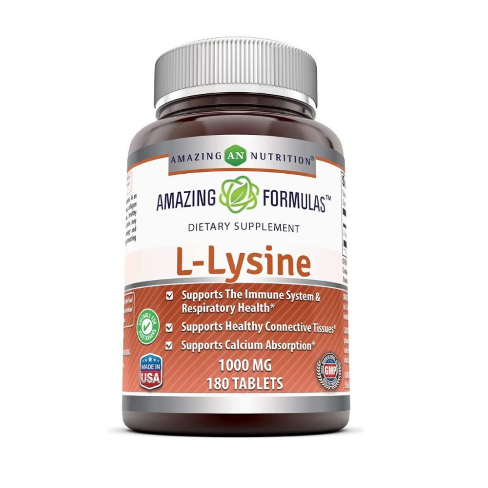 어메이징뉴트리션 비GMO <b>L-라이신</b> 엘<b>라이신1000mg</b> 식물성180정