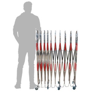 이동식 접이식 자바라 바리케이트 보안 울타리 바퀴식 펜스 높이 1.1M x 길이 2.5M