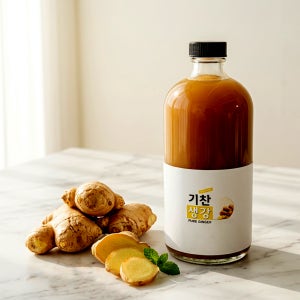 착즙생강청 650g 비정제원당 수제청 기찬생강