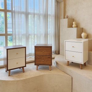 윈디 안방 보조 원목 미니 침대 옆 협탁 2단 틈새 매트리스 선반 350